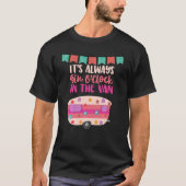 Caravan und Gin Happy Camper Leben T-Shirt (Vorderseite)