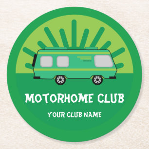 Caravan und Motorhome Clubs Runder Pappuntersetzer