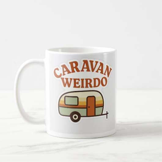 Caravan Weirdo Retro Camping Design Kaffeetasse (Links)