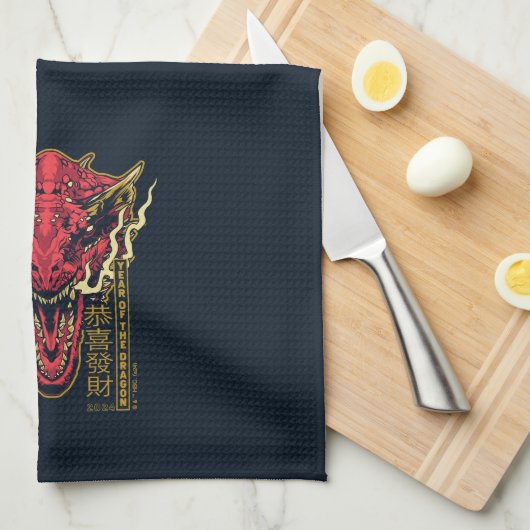 Caraxes Head Year of the Dragon | 恭 喜 發 財 Geschirrtuch (Viertel Falte)