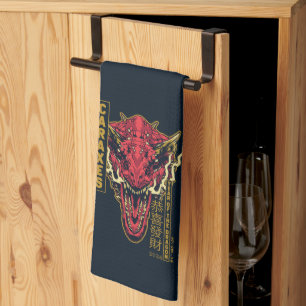 Caraxes Head Year of the Dragon   恭 喜 發 財 Geschirrtuch