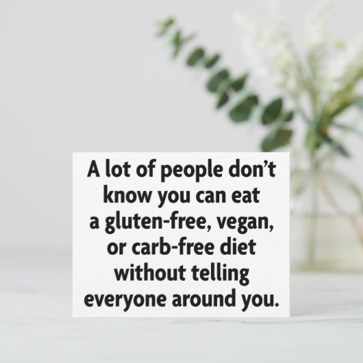 Carb-frei Postkarte (Stehend Vorderseite)