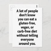 Carb-frei Postkarte (Vorne/Hinten)