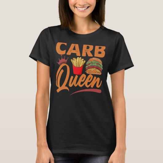 Carb Queen Burger and Friends Fast Food T-Shirt (Vorderseite)
