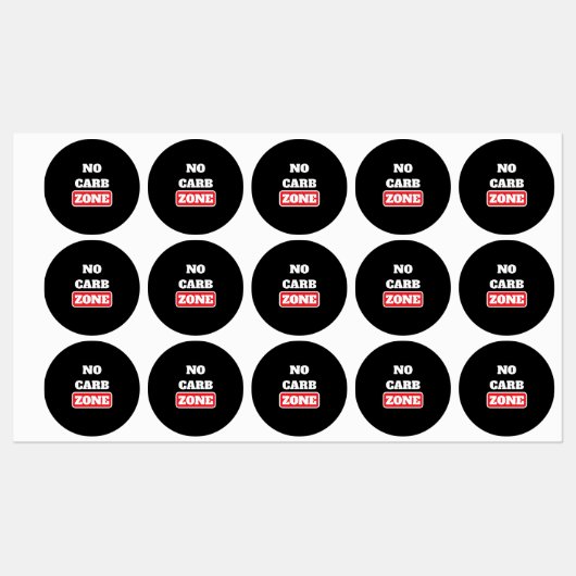 Carb Zone (100% CARNIVORE) Etiketten (Blatt)