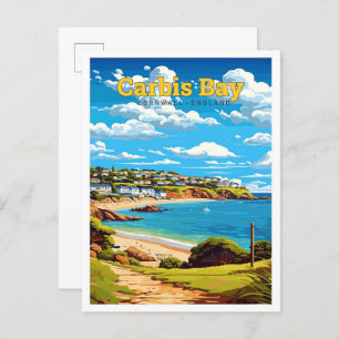 Carbis Bay Cornwall England Reisen Vintag Postkarte