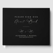 Carbon Black Elegant Minimal Wedding Gästebuch (Vorderseite)