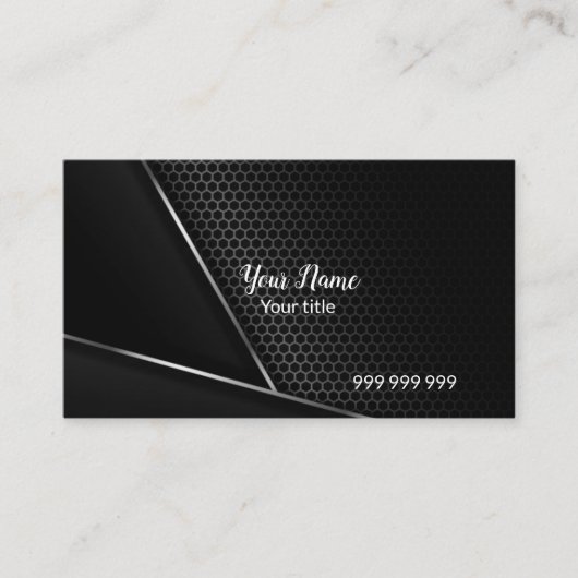 Carbon elegant schwarz visitenkarte (Vorderseite)
