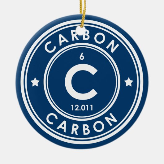 Carbon Element Blue Keramik Ornament (Vorne)