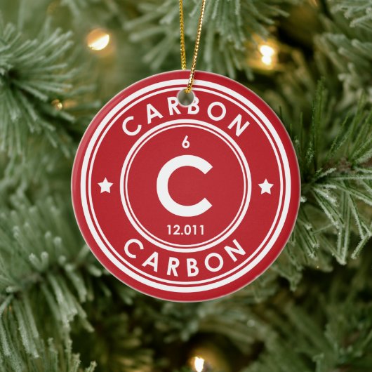 Carbon Element Red Keramik Ornament (Baum)
