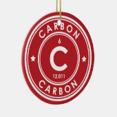 Carbon Element Red Keramik Ornament (Rechts)