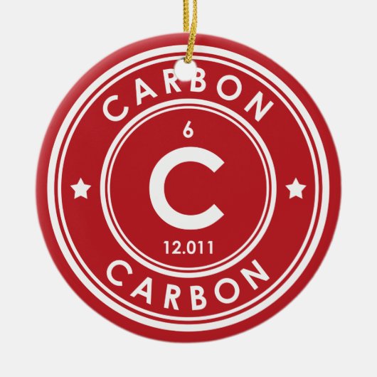 Carbon Element Red Keramik Ornament (Vorne)