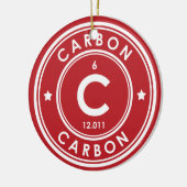Carbon Element Red Keramik Ornament (Links)