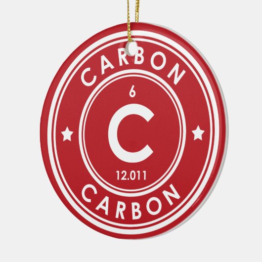 Carbon Element Red Keramik Ornament (Links)