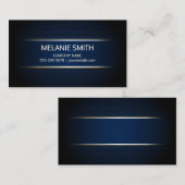 Carbon Fiber Blue Background Gelbe weiße Linien Visitenkarte (Vorne/Hinten)