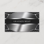 Carbon Fiber Brushed Metal Modern Visitenkarte (Vorderseite)
