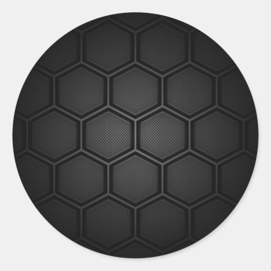 Carbon Fiber Hex Tiles Runder Aufkleber (Vorderseite)