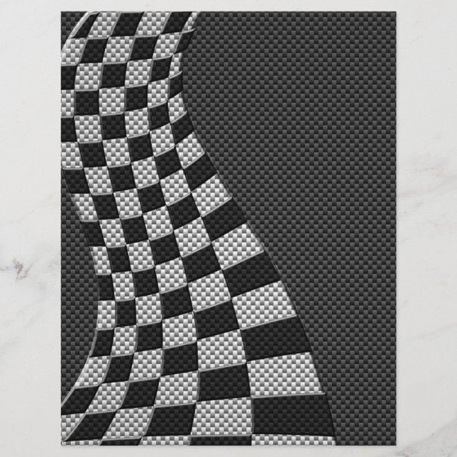 Carbon Fiber like Racing Flag Wave Print (Vorderseite)