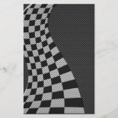 Carbon Fiber like Racing Flag Wave Print Briefpapier (Vorderseite)