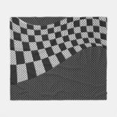Carbon Fiber like Racing Flag Wave Print Fleecedecke (Vorderseite (Horizontal))