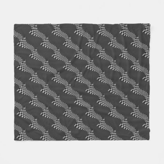 Carbon Fiber like Racing Flag Wave Print Fleecedecke (Vorderseite (Horizontal))