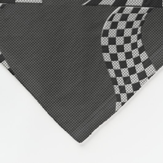 Carbon Fiber like Racing Flag Wave Print Fleecedecke (Ecke)