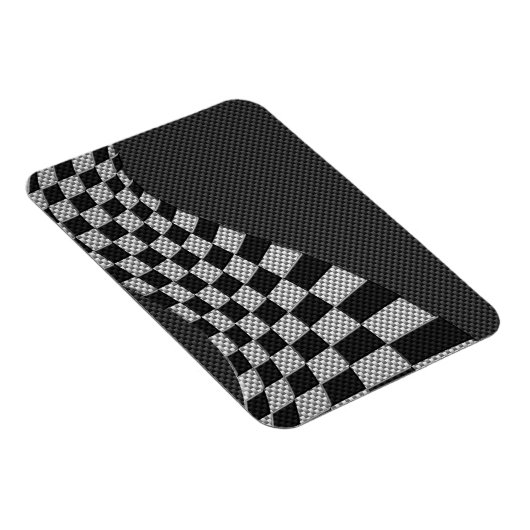 Carbon Fiber like Racing Flag Wave Print Magnet (Rechte Seite)