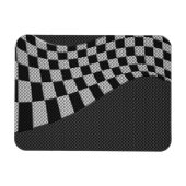 Carbon Fiber like Racing Flag Wave Print Magnet (Horizontal)