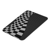 Carbon Fiber like Racing Flag Wave Print Magnet (Linke Seite)