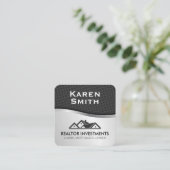 Carbon Fiber Metallic aus echtem Anwesen Agent Quadratische Visitenkarte (Stehend Vorderseite)