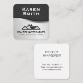 Carbon Fiber Metallic aus echtem Anwesen Agent Quadratische Visitenkarte (Vorne/Hinten)