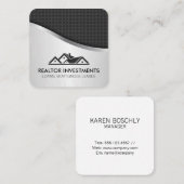 Carbon Fiber Metallic aus echtem Anwesen Agent Quadratische Visitenkarte (Vorne/Hinten)