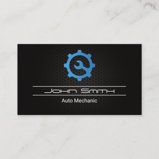 Carbon Fiber-Muster für das Logo "Wrench Gear" Visitenkarte (Vorderseite)