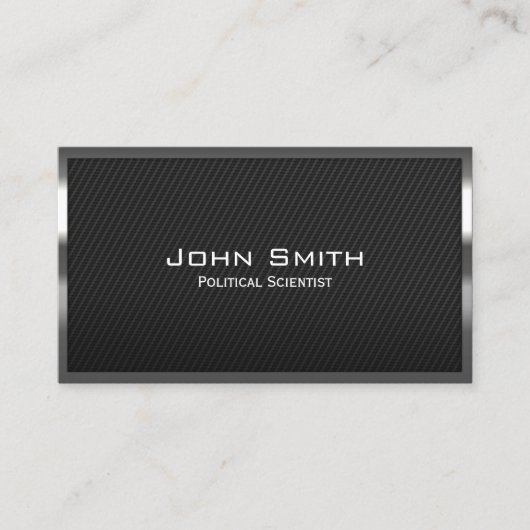 Carbon Fiber Political Scientist Business Card Visitenkarte (Vorderseite)