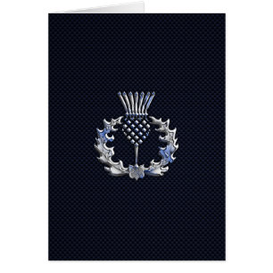 Carbon Fiber Print Scottish Thistle