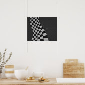 Carbon Fiber Racing Flag Wave Print Poster (Küche)