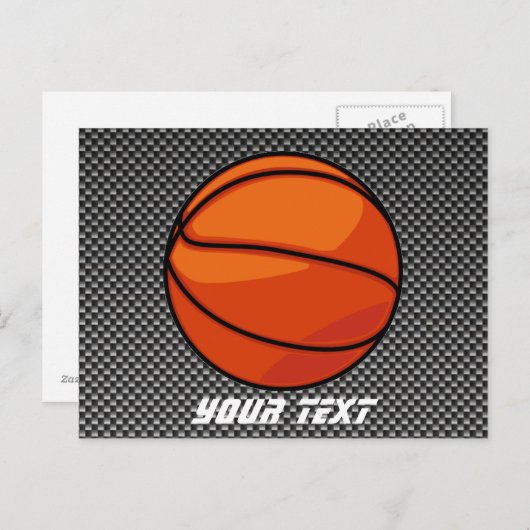 Carbon Fiber sieht Basketball aus Postkarte (Vorne/Hinten)