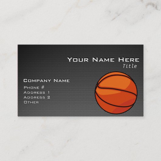 Carbon Fiber sieht Basketball aus Visitenkarte (Vorderseite)
