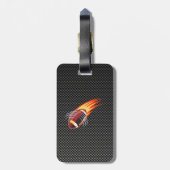 Carbon Fiber sieht wie Flammenfußball aus Gepäckanhänger (Rückseite vertikal)