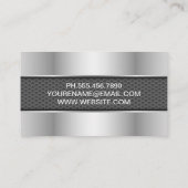 Carbon Fibre Black | Metallische Visitenkarte (Rückseite)