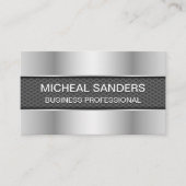 Carbon Fibre Black | Metallische Visitenkarte (Vorderseite)