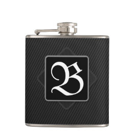 Carbon Fibre Black Monogram Drink Flask Flachmann