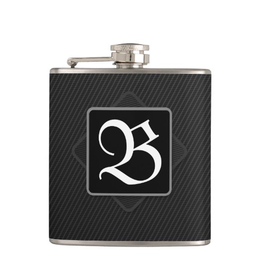 Carbon Fibre Black Monogram Drink Flask Flachmann (Vorderseite)