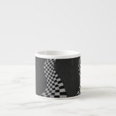 Carbon Fibre like Racing Flag Wave Print Espressotasse (Vorderseite)