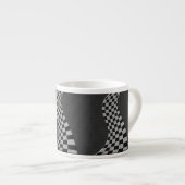 Carbon Fibre like Racing Flag Wave Print Espressotasse (Vorderseite Rechts)