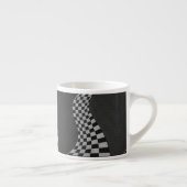 Carbon Fibre like Racing Flag Wave Print Espressotasse (Rechts)