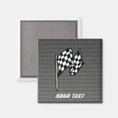 Carbon Fibre-Look Checked Flag Magnet (Vorderseite/Rückseite)