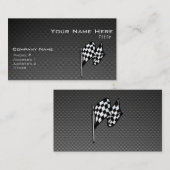Carbon Fibre-Look Checked Flag Visitenkarte (Vorne/Hinten)