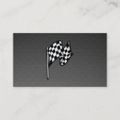 Carbon Fibre-Look Checked Flag Visitenkarte (Rückseite)