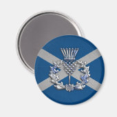 Carbon Fibre Print Scotland Flag Magnet (Vorderseite/Rückseite)